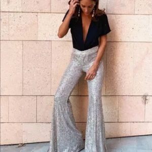 Sequin flare pants